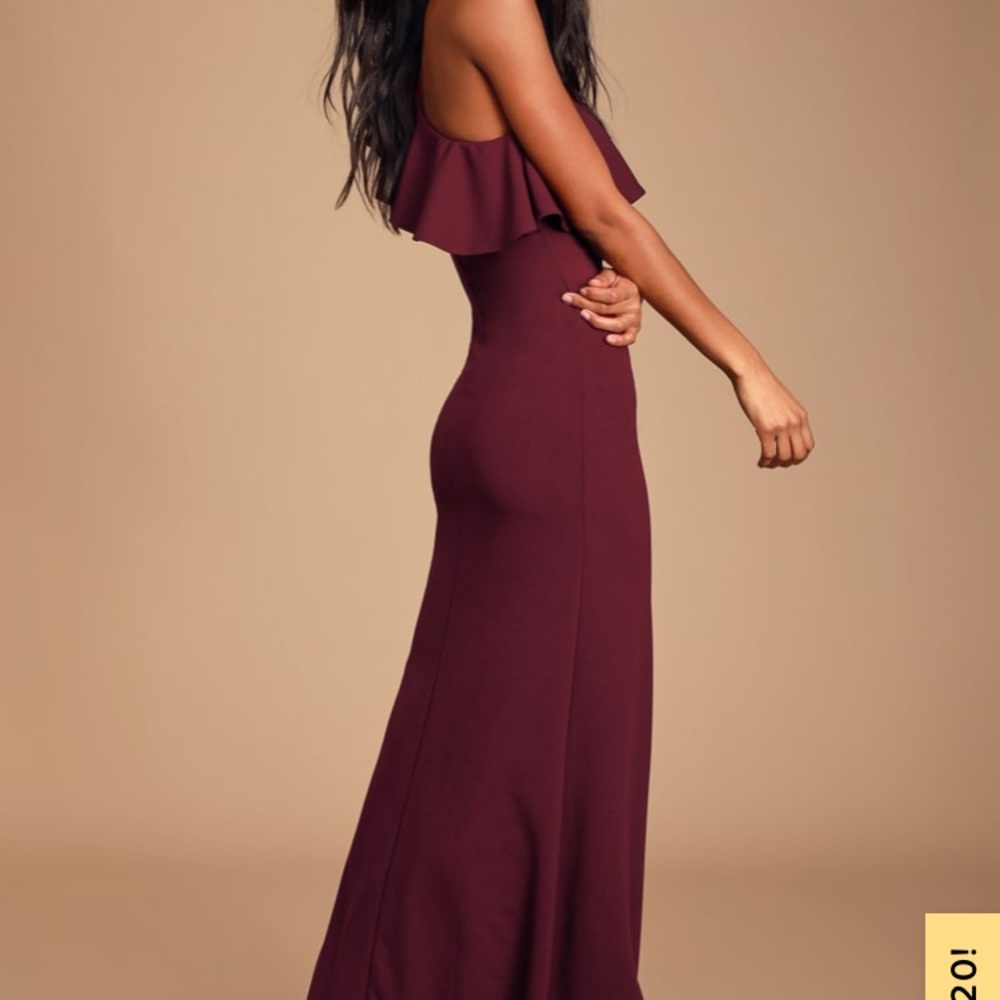 Lulus One shoulder maxi dress XS